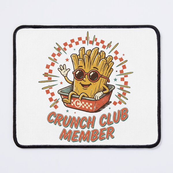 Item preview, Crunch Club Member Retro French Fries Funny Cartoon T-Shirt Design designed and sold by @SHINTOSARTSTORE.