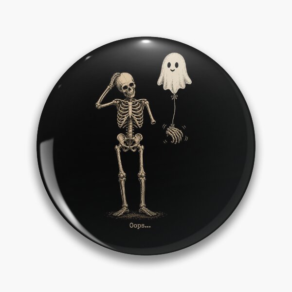 Item preview, Oops Skeleton Ghost Balloon – Funny Vintage Halloween designed and sold by WILLIAMS-BR.