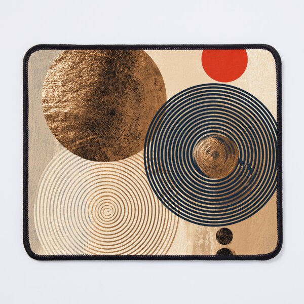 Item preview, Mid-Century Geometric Spheres - Two Tone Earthy - Metallic Abstract Art designed and sold by GrinGalore.