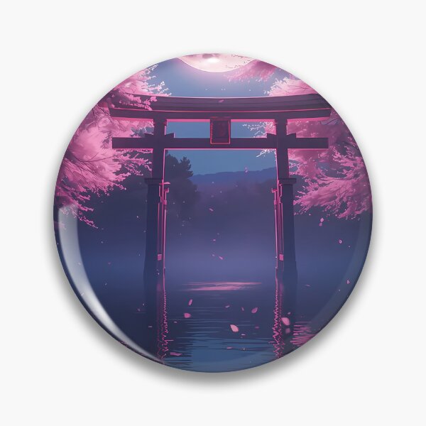 Item preview, Torii Gate Under Pink Moon designed and sold by bobbiecherrin.