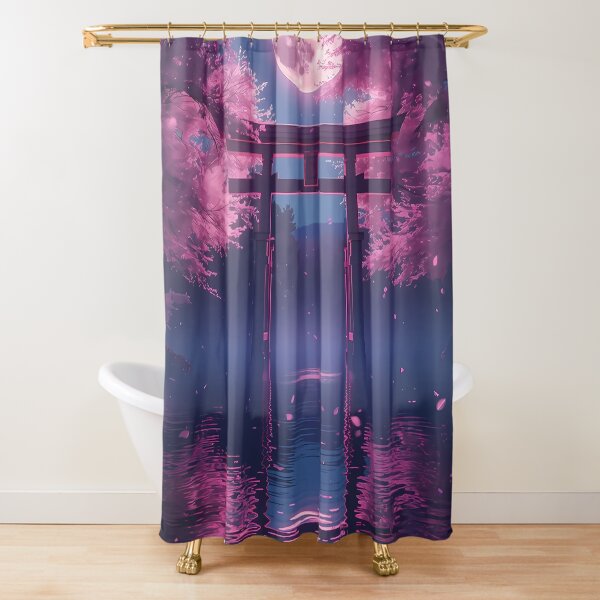 Item preview, Torii Gate Under Pink Moon designed and sold by bobbiecherrin.