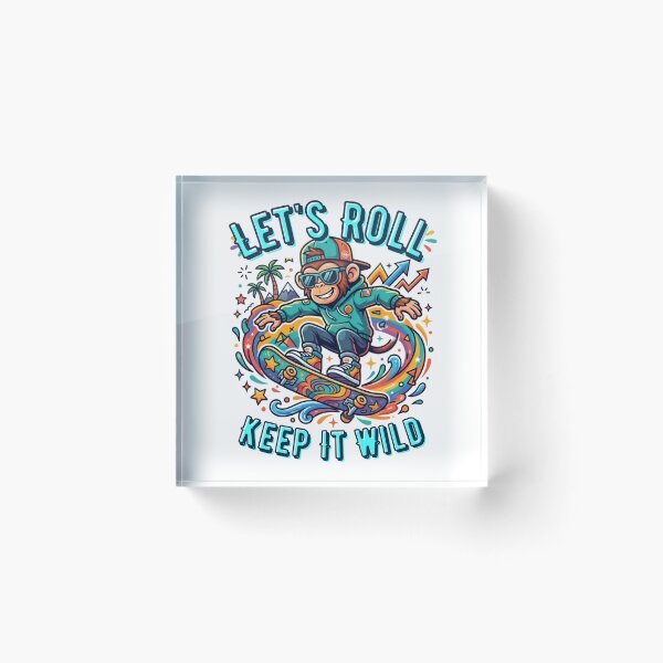 Item preview, Let's Roll Keep It Wild Skateboarding Monkey designed and sold by rich-moda.