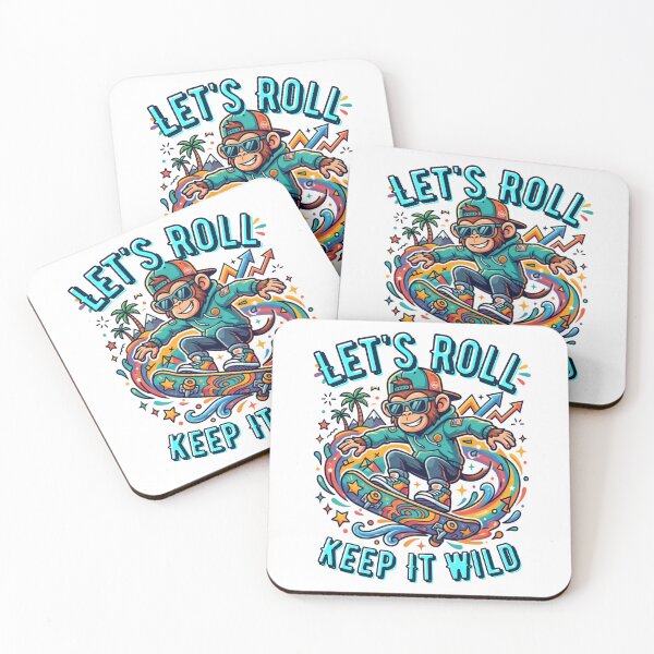 Item preview, Let's Roll Keep It Wild Skateboarding Monkey designed and sold by rich-moda.