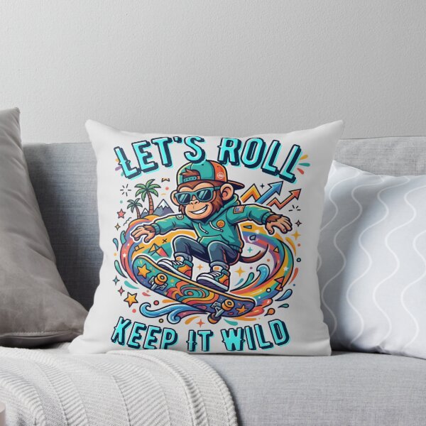 Item preview, Let's Roll Keep It Wild Skateboarding Monkey designed and sold by rich-moda.
