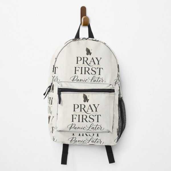 Item preview, Pray First Panic Later Christian Typography Praying Hands Art designed and sold by Artemis & Woven Collective.