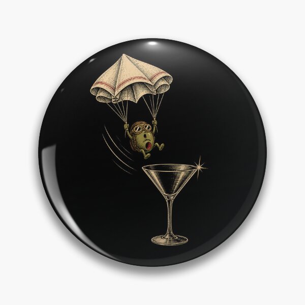 Item preview, Parachuting Olive Into Martini Glass – Vintage Cocktail Humor designed and sold by WILLIAMS-BR.