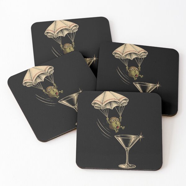 Item preview, Parachuting Olive Into Martini Glass – Vintage Cocktail Humor designed and sold by WILLIAMS-BR.