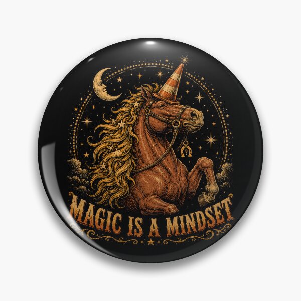 Item preview, Magic Is a Mindset – Mystical Witch Horse Vintage Celestial Art  15 Keywords: designed and sold by WILLIAMS-BR.