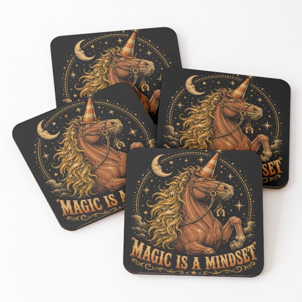 Item preview, Magic Is a Mindset – Mystical Witch Horse Vintage Celestial Art  15 Keywords: designed and sold by WILLIAMS-BR.