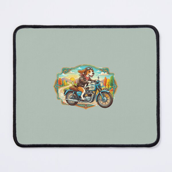 Item preview, Vintage Biker Dog | Colorful Classic Motorcycle Illustration designed and sold by FootprintofLove.