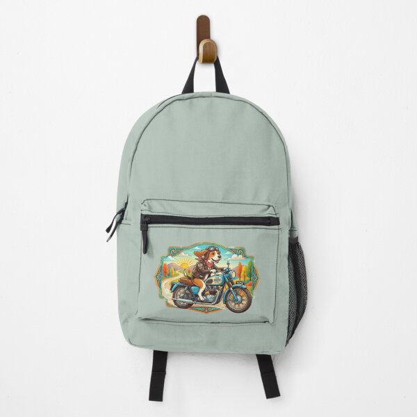 Item preview, Vintage Biker Dog | Colorful Classic Motorcycle Illustration designed and sold by FootprintofLove.