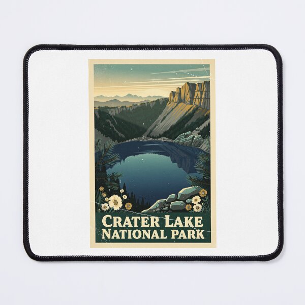 Item preview, Crater Lake National Park Vintage Travel Art designed and sold by Teelogic.
