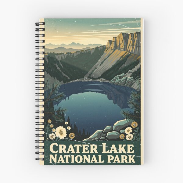 Item preview, Crater Lake National Park Vintage Travel Art designed and sold by Teelogic.