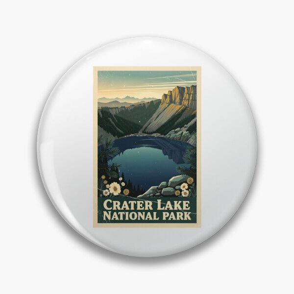 Item preview, Crater Lake National Park Vintage Travel Art designed and sold by Teelogic.
