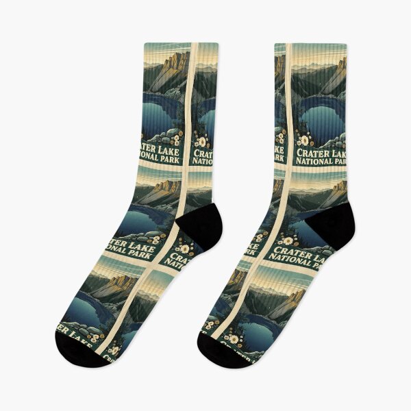 Item preview, Crater Lake National Park Vintage Travel Art designed and sold by Teelogic.