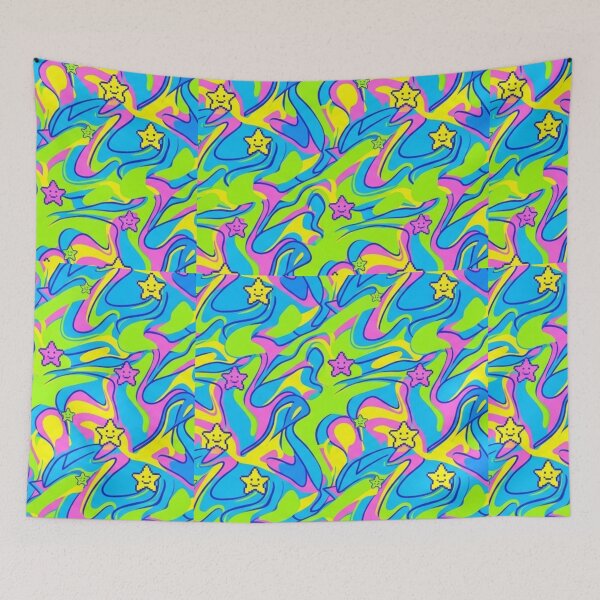 Item preview, Y2K Pixel Stars Psychedelic Groovy Pattern designed and sold by creativerooney.