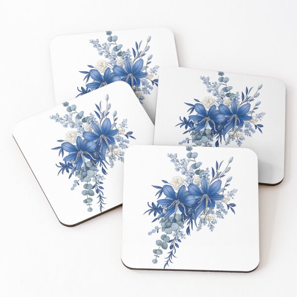 Item preview, Blue and White Watercolor Floral Bouquet designed and sold by AneissPiaf.