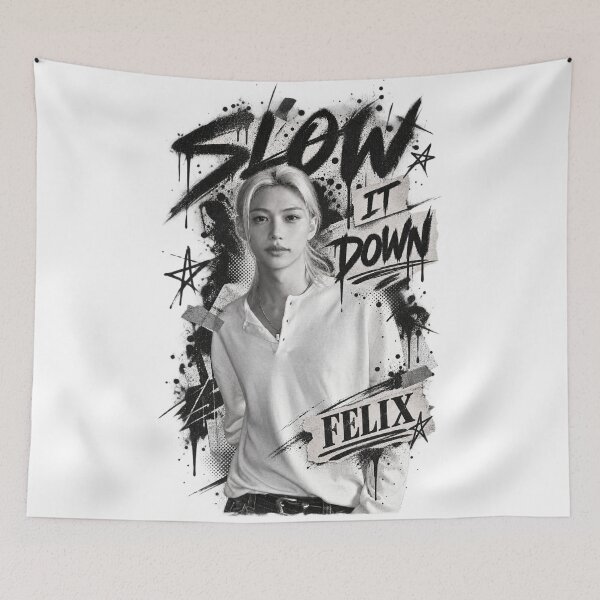 Item preview,  Felix Slow It Down Black White Grunge Art designed and sold by Valeree Store.
