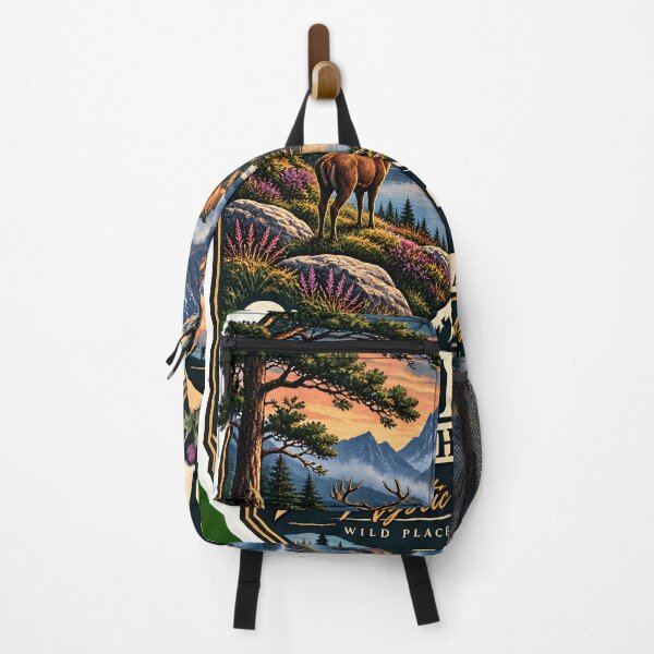 Item preview, Mystic Outlands Scottish Highlands Vintage Travel Poster – Mountain Lake & Stag designed and sold by MR-HOOBY.
