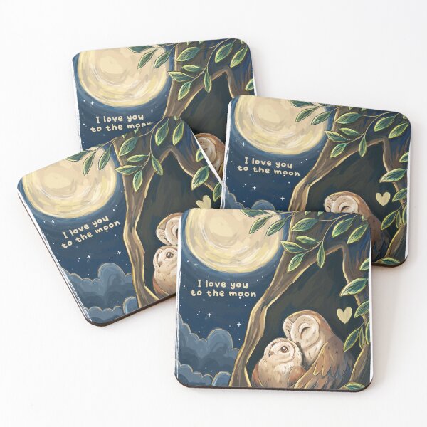 Item preview, I Love You To The Moon Barn Owl Illustration designed and sold by Melissa Jan.