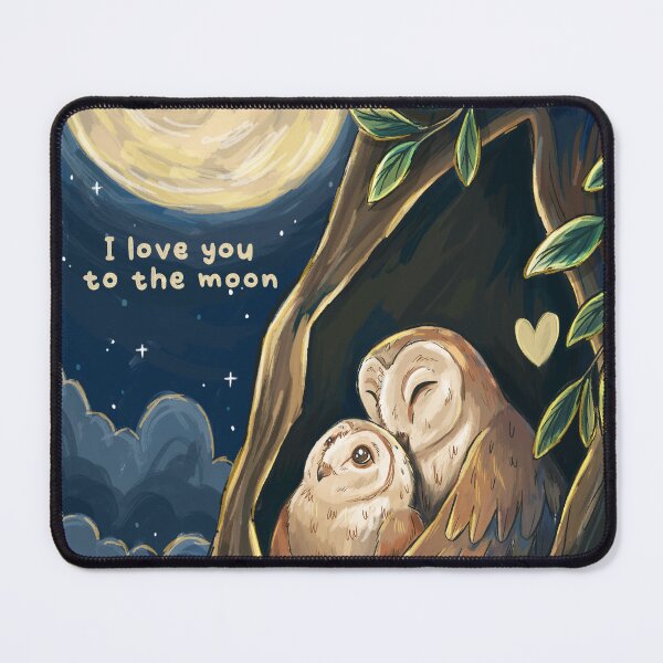 Item preview, I Love You To The Moon Barn Owl Illustration designed and sold by Melissa Jan.