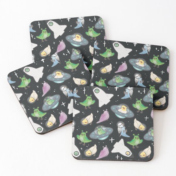 Item preview, Space Budgies & Cockatiels  designed and sold by EllenorMererid.
