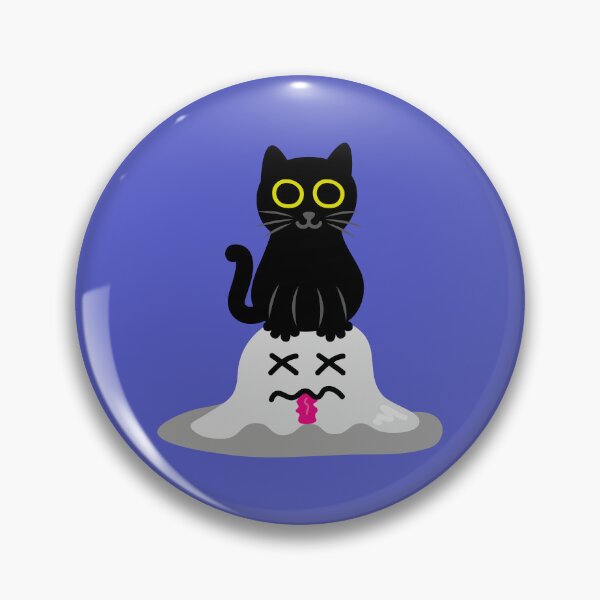 Aperçu de l'œuvre Chat d'Halloween drôle - Chat noir écrasant un fantôme créée et vendue par fishdesigns.