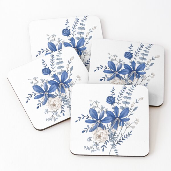Item preview, Elegant Blue and White Watercolor Bouquet designed and sold by AneissPiaf.