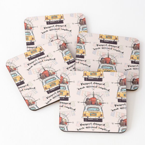 Item preview, Passport Stamped Bank Account Emptied Funny Travel Camper Van designed and sold by Artemis & Woven Collective.