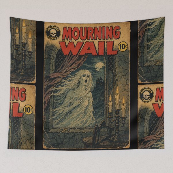 Item preview, Vintage Halloween: Banshee Spirit at the Castle Window designed and sold by bapupa.