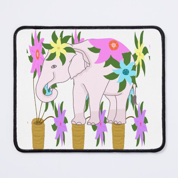 Item preview, Pink Elephant Floral Garden Tropical Blooms designed and sold by MigWhimsy.
