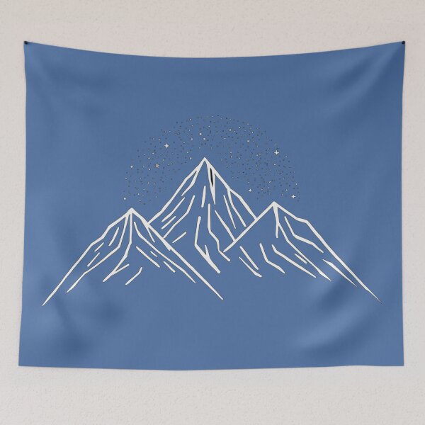 Item preview, Minimalist Mountain Under Starry Night Sky designed and sold by NovaPrintLab92.