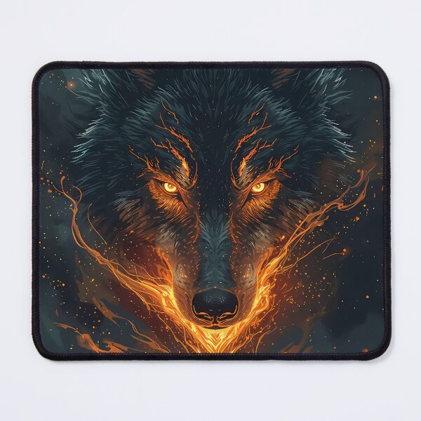Item preview, Fiery Wolf Portrait designed and sold by bobbiecherrin.