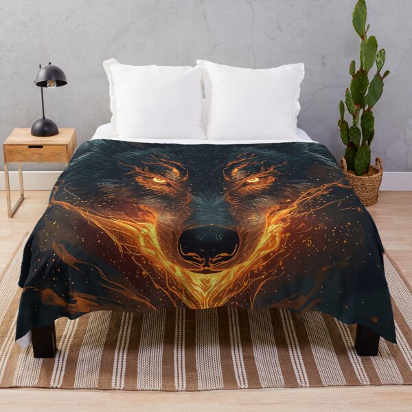 Item preview, Fiery Wolf Portrait designed and sold by bobbiecherrin.