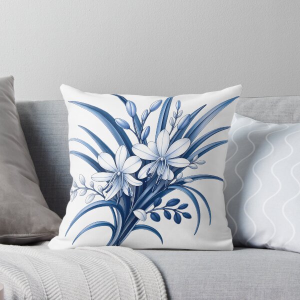 Item preview, Dynamic Blue and White Floral Spray designed and sold by AneissPiaf.