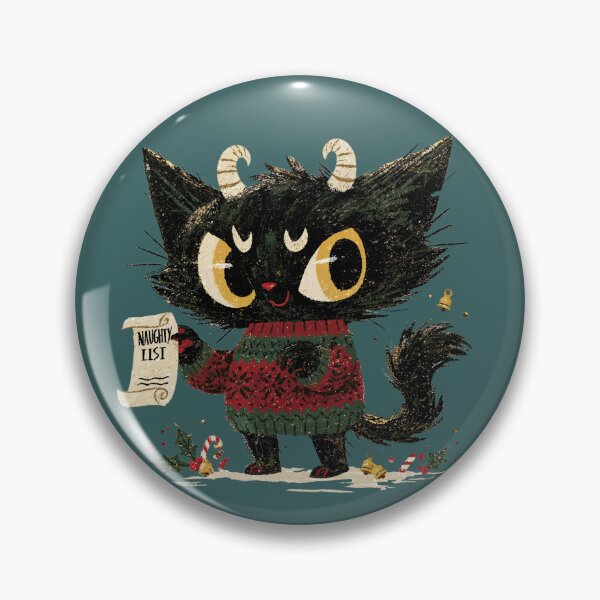 Item preview, Naughty Black Cat Christmas Krampus Holiday Mischief designed and sold by Anastasiia Yurevych.