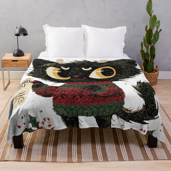 Item preview, Naughty Black Cat Christmas Krampus Holiday Mischief designed and sold by Anastasiia Yurevych.