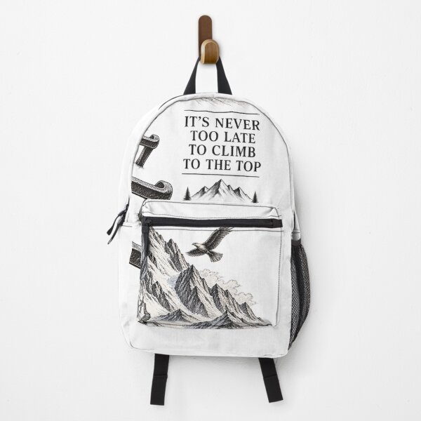 Item preview, Never Too Late to Climb – Mountain Adventure Design designed and sold by NOVS·94.