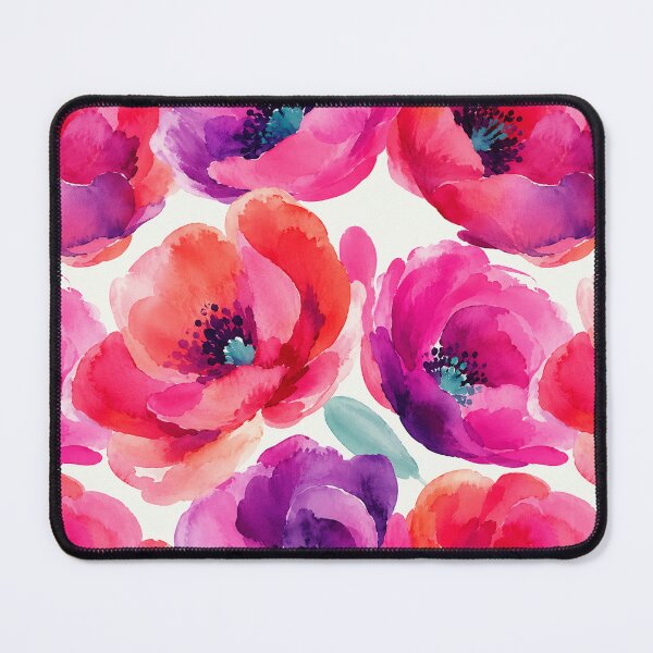 Item preview, Vibrant Pink and Purple Poppy Watercolor Pattern designed and sold by SayMaria.