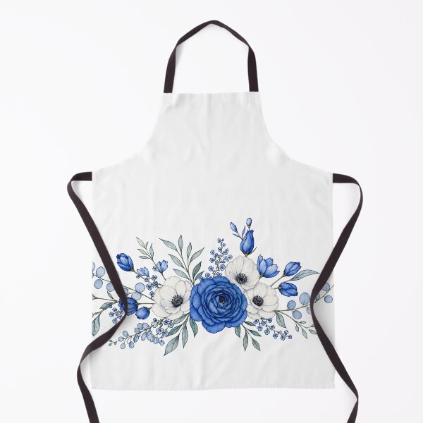 Item preview, Banner horizontal azul con estampado floral en acuarela. designed and sold by AneissPiaf.