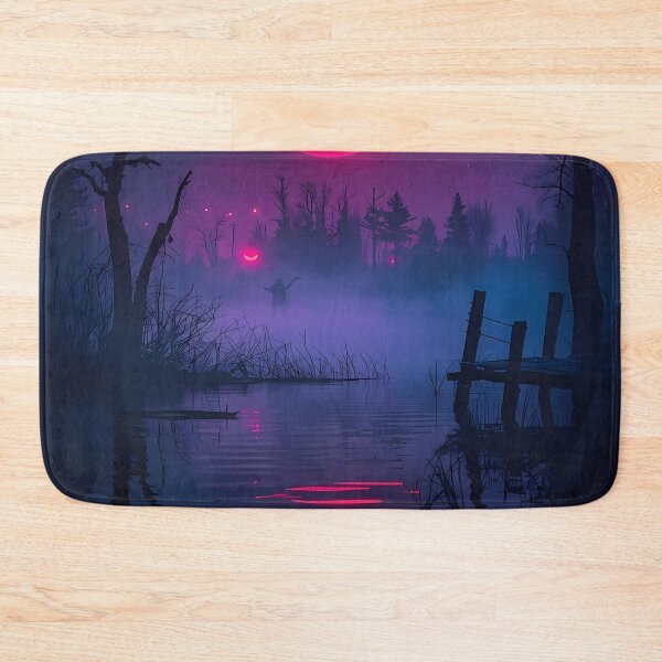 Item preview, Eerie Pink Moon Over Misty Lake designed and sold by bobbiecherrin.