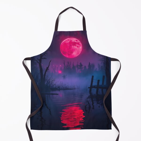 Item preview, Eerie Pink Moon Over Misty Lake designed and sold by bobbiecherrin.