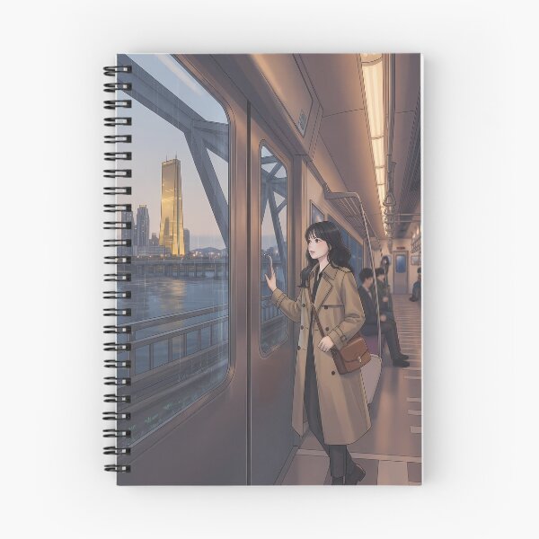 Item preview, Cozy Rainy Subway Ride Along Han River: Moody Autumn Aesthetic, Lo-Fi Seoul City Art Print, Poster & Home Decor designed and sold by SOOstudio73.