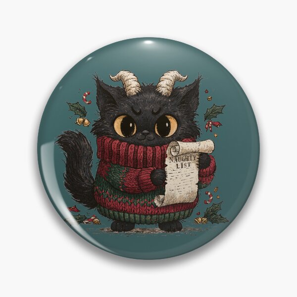 Item preview,  Naughty Black Cat Christmas Krampus Holiday Mischief designed and sold by Anastasiia Yurevych.