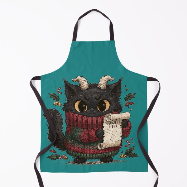 Item preview, Naughty Black Cat Christmas Krampus Holiday Mischief designed and sold by Anastasiia Yurevych.