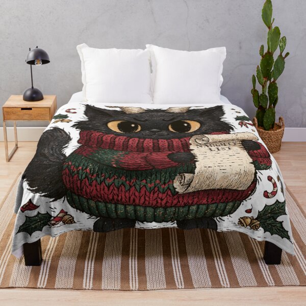 Item preview, Naughty Black Cat Christmas Krampus Holiday Mischief designed and sold by Anastasiia Yurevych.