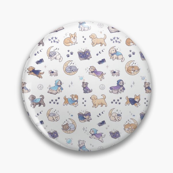 Item preview, Magical Fantasy Puppies Cute Seamless Pattern Illustration designed and sold by evergreener-art.
