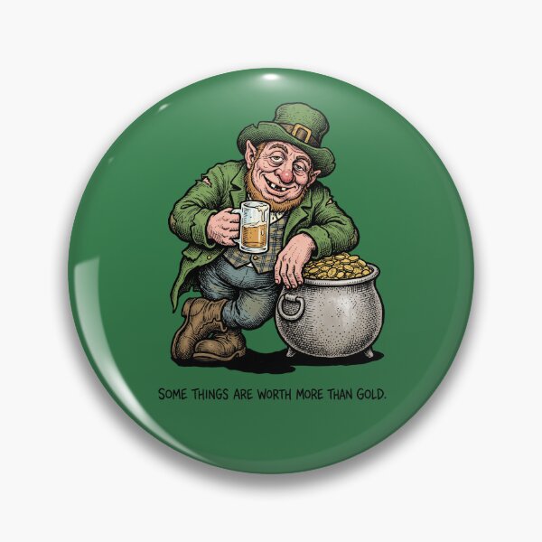 Item preview, The Philosophic Leprechaun - Irish Folklore Pint & Pot of Gold Art Print designed and sold by FreiherrPK.