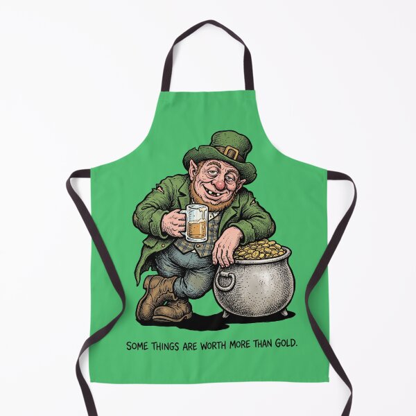 Item preview, The Philosophic Leprechaun - Irish Folklore Pint & Pot of Gold Art Print designed and sold by FreiherrPK.