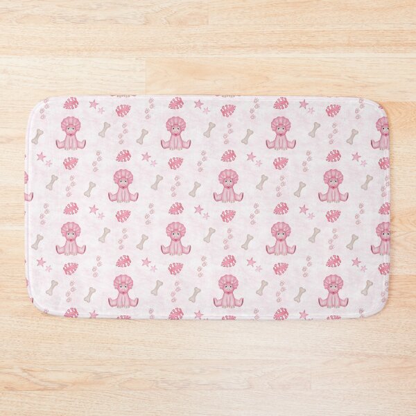 Item preview, Cute Pink Triceratops Pattern - Pastel Kawaii Dinosaur Print designed and sold by PatternUnique.